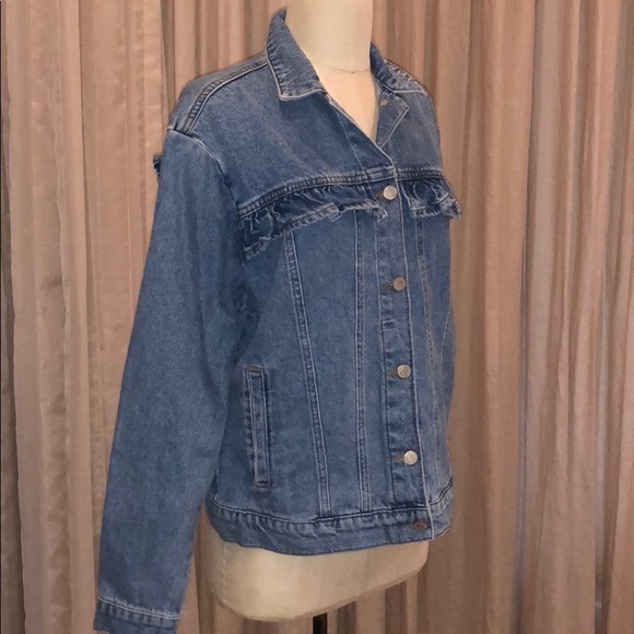 NWT New Look Frill Detail Denim Jacket - Picture 7 of 8